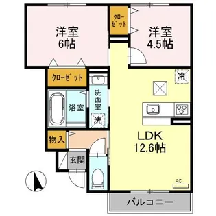 ステラ A棟【A101号室】の間取り