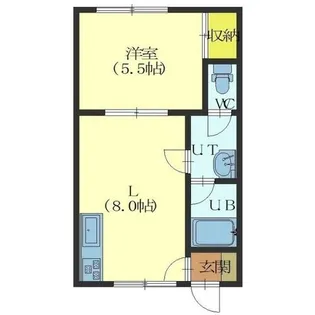 1DKの間取り画像