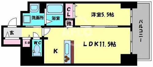 サンセール上本町【10階】の間取り