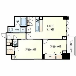 スプランディッド上本町WEST【7階】の間取り