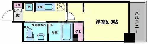 エステムプラザ大阪城パークフロント【8階】の間取り