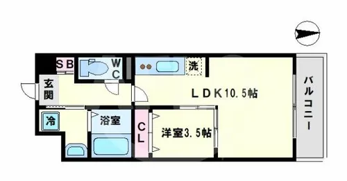 エグゼ今里【7階】の間取り