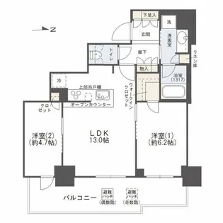 シエリアタワー大阪堀江【5階】の間取り