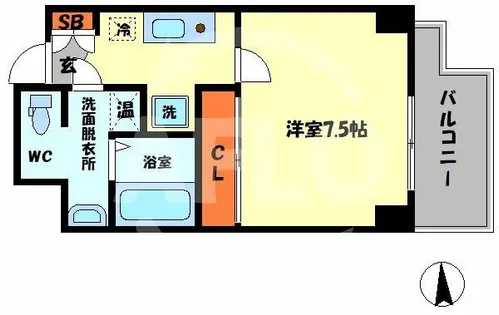 ORYZA肥後橋【11階】の間取り