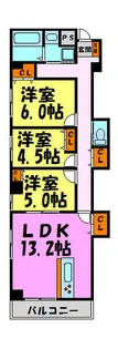 プレジール宝塚【1階】の間取り