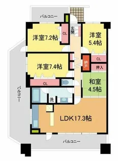 クレアフォート西宮・酒蔵通り【3F号室】の間取り