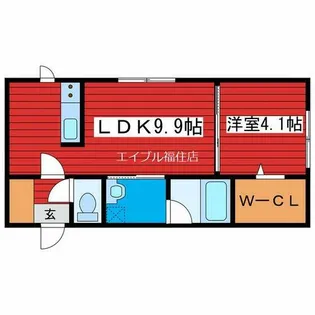 Aster月寒西Ⅱ【4階】の間取り