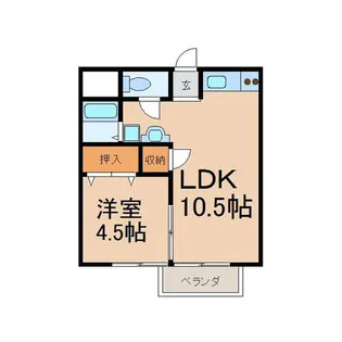 竹美ハイツ【1階】の間取り