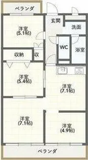 サンハイツ丹羽【101号室】の間取り