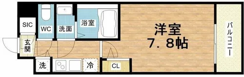 カーサレグラス城東セントラル【8階】の間取り
