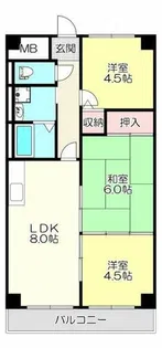福徳ハイツ【3階】の間取り
