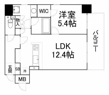 ザ・パークハビオ天満橋【6階】の間取り