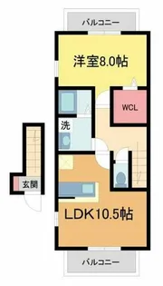 ピュアコート甲子園【201号室】の間取り