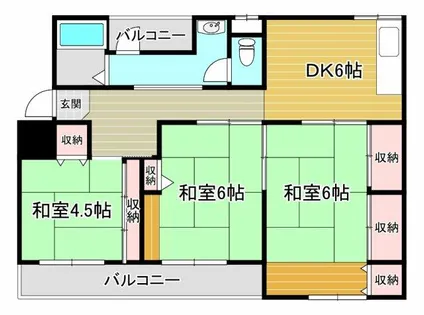 スカイハイツ辻崎【403号室】の間取り