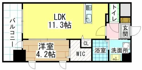 福岡県北九州市小倉北区木町1丁目【マンション】の間取り