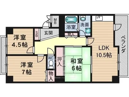 ルモンド茨木【2階】の間取り