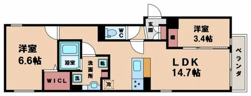 カーサルミノサ駒川【1階】の間取り