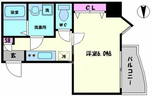 Blue西長堀【5階】の間取り