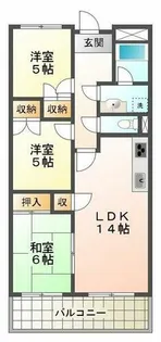 サンライフ大津和【5階】の間取り