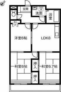 サンロードM【1E号室】の間取り