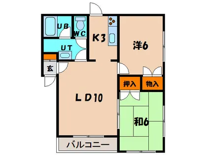 パンシオン美原【102号室】の間取り