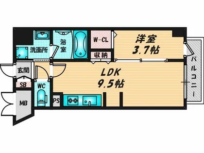 セイワパレス深江橋駅前【2階】の間取り