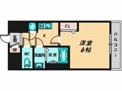 レジュールアッシュOSAKA新深江【3階】の間取り