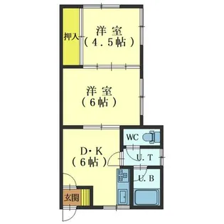 時任町31一棟三戸【1F号室】の間取り