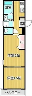 クレサス稚児宮.m【1階】の間取り
