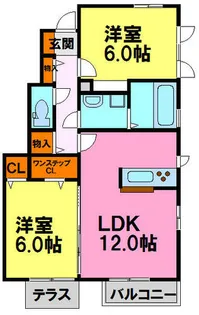 ドエル寿楽荘【1階】の間取り