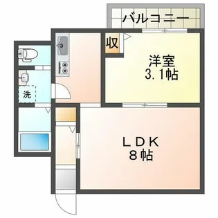 アジール・シエル【1階】の間取り
