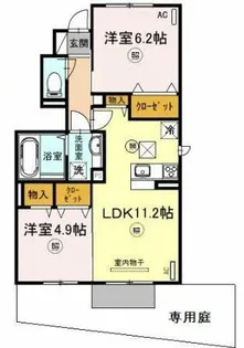 モンボヌール【1階】の間取り