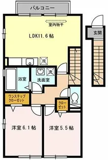 ローテローゼ恵比須【2階】の間取り