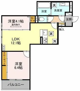 メゾンドソルテ【1階】の間取り