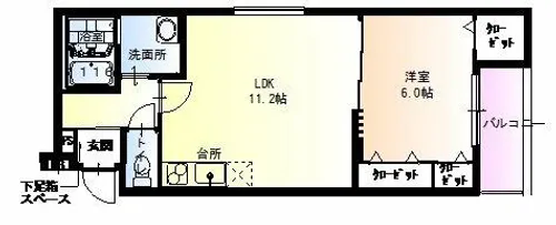 フジパレス諏訪ノ森Ⅵ番館【2階】の間取り