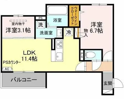 メゾンドソルテ【3階】の間取り