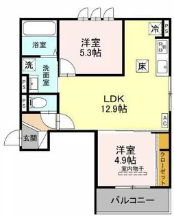 メゾンドソルテ【1階】の間取り