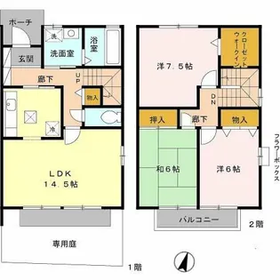 パークハイム壱番館【1階】の間取り