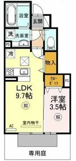 トレーフル緑が丘【1階】の間取り