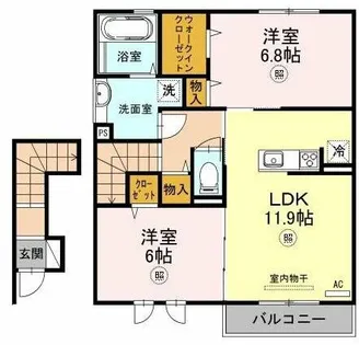 サニーコート加佐【2階】の間取り