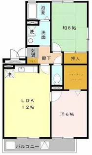 ウエストハイツ【1階】の間取り