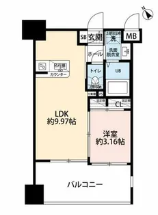 サヴォイセントオブガーデン【302号室】の間取り