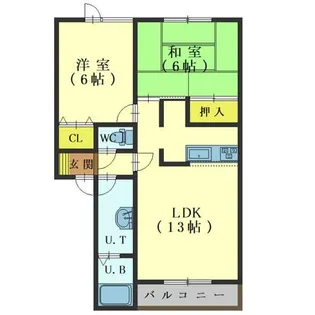 トータス西桔梗C【205号室】の間取り