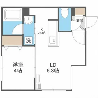 グランヴェール北円山【401号室】の間取り