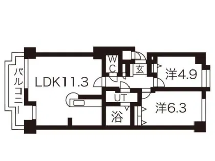ルミファ中の島【1階】の間取り