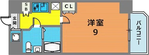 S-RESIDENCE神戸磯上通【1308号室】の間取り