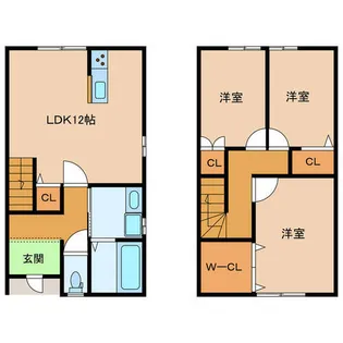 福岡県築上郡上毛町大字成恒【テラスハウス】の間取り