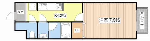 アミティハイツ【105号室】の間取り