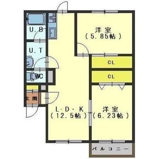 フォレストリーB館【102号室】の間取り