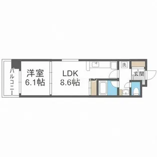 S-FORT桜川【8階】の間取り